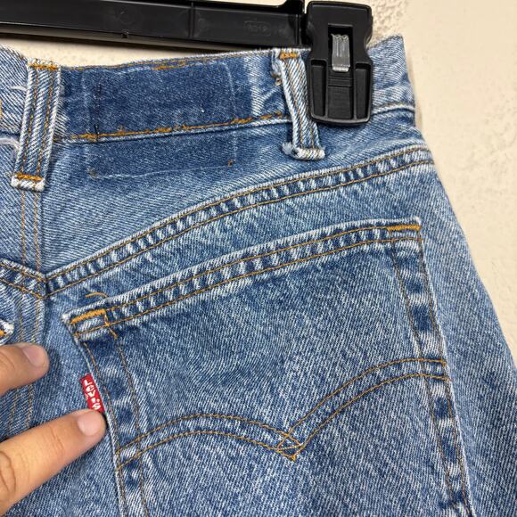 EB Denim Farrah Flare Button Fly Retro Jeans Light Blue Wash Split Hem - Picture 9 of 12